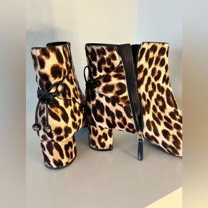 Tory Burch Pony hair cheetah print booties